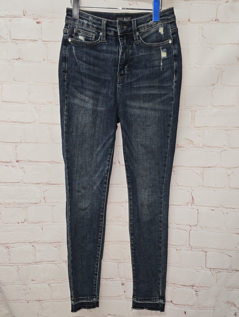 Judy Blue Dark Denim  Skinny Jeans Unhem Womens Size 25